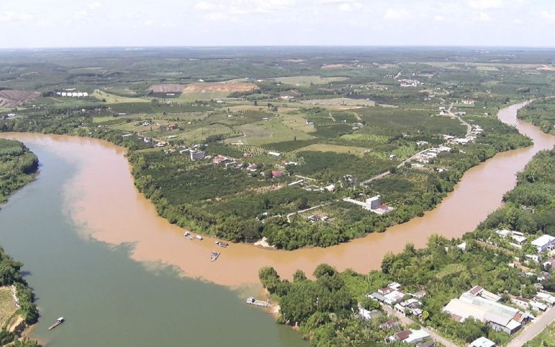 Aerial sông + làng quê Bắc Tân Uyên