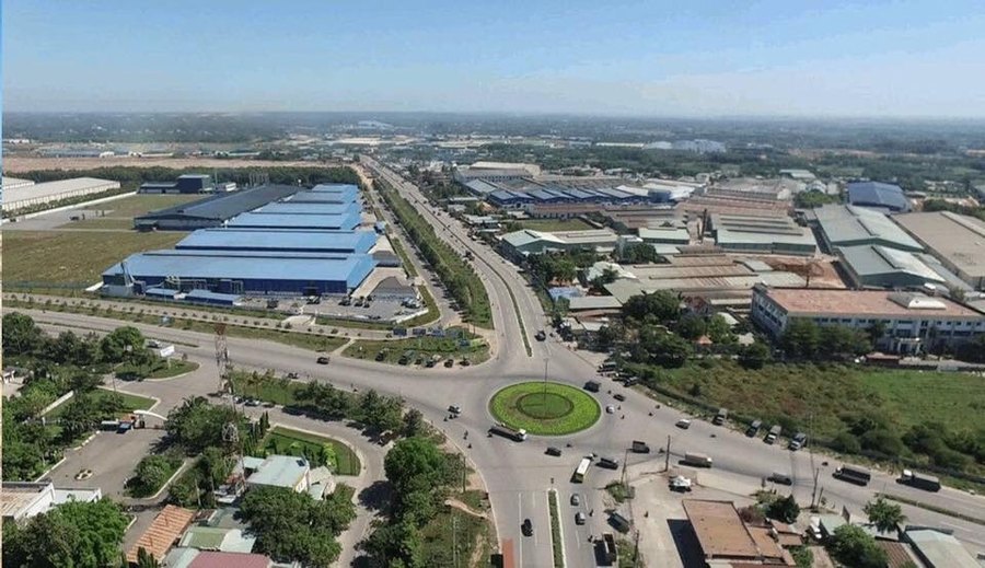 Aerial KCN + vòng xoay Bắc Tân Uyên